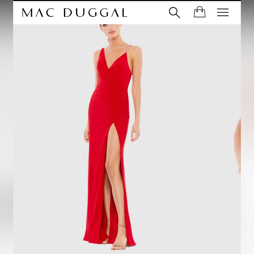 Mac Duggal black evening dress